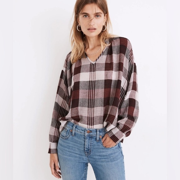 Madewell Highroad Popover Shirt in Schorr Plaid size Small NWT - Picture 2 of 11